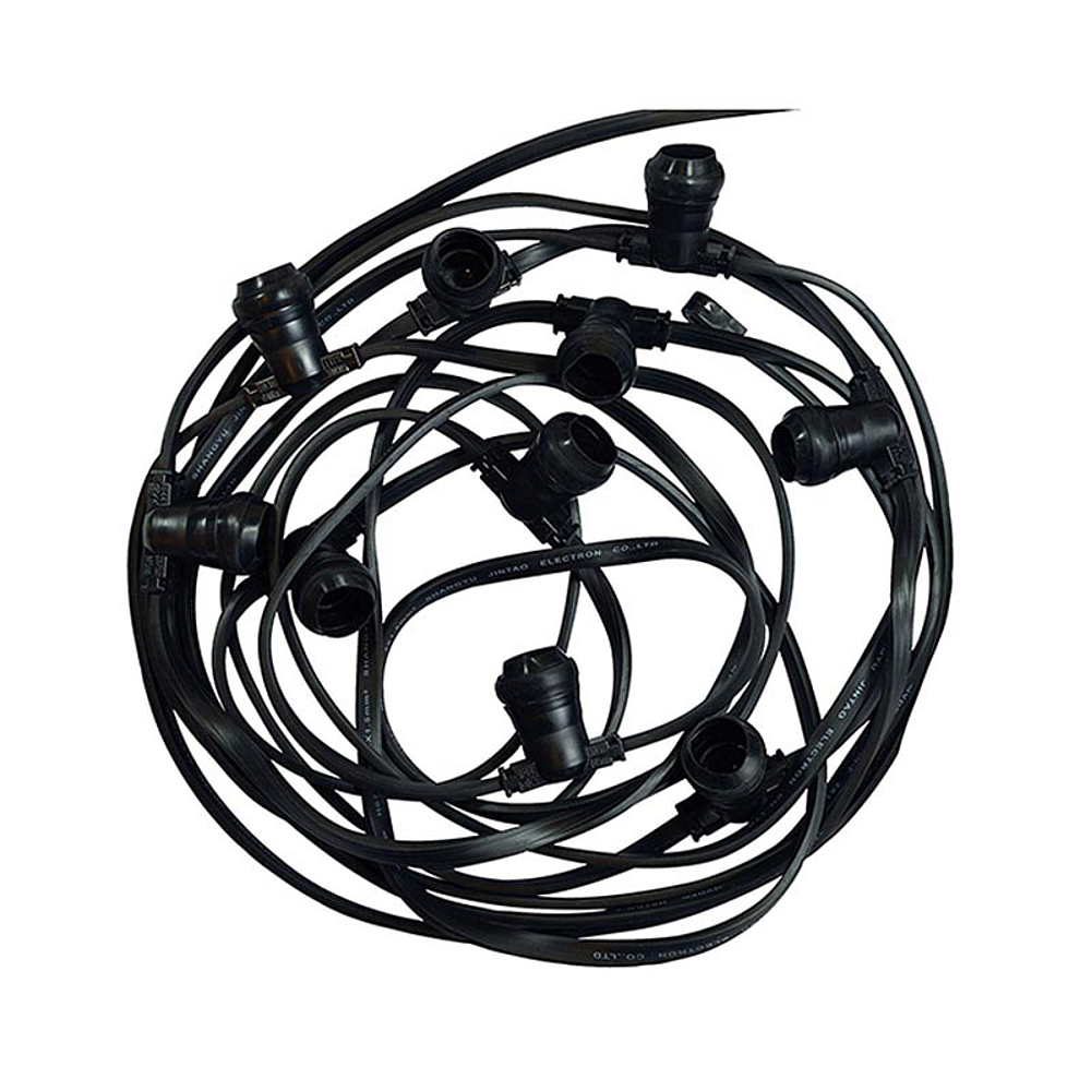 GUIRLANDE FORAINE CABLE PLAT NOIR 10M 10
